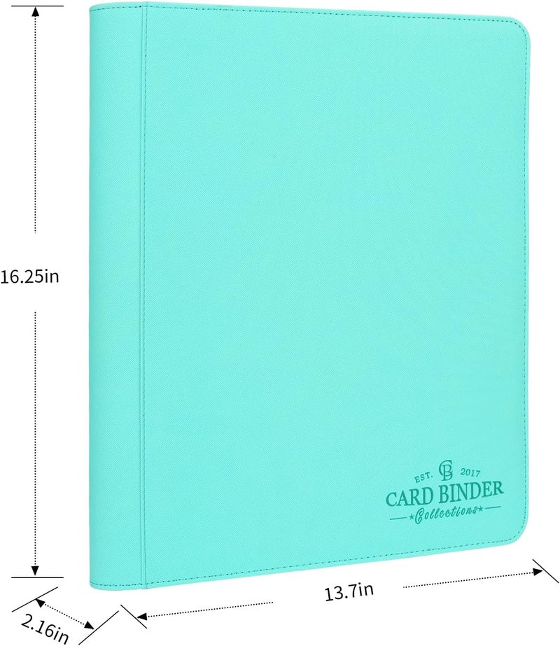 CARDBINDER Toploader Binder,Toploader Hard Cases, 9-Pocket Pages Sleeves Hold up 288 Cards.Toploader Card Binder with Sleeves for “3×4” rigid，Card Holder(lake blue) - Image 3